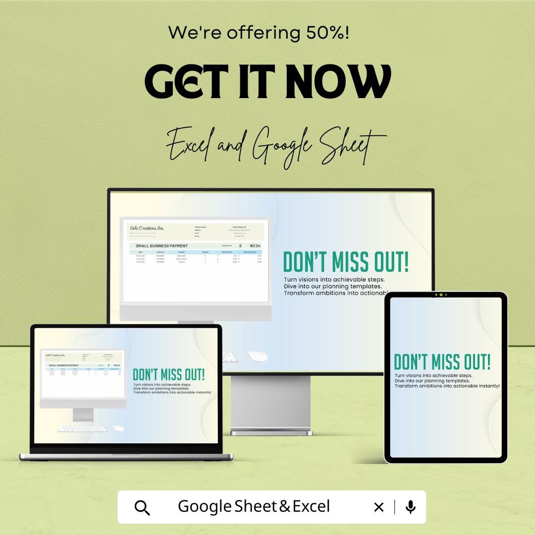 Small Business Payment Tracker Spreadsheet - Excel & Google Sheet Template for Payment Logs, Invoices, and Expenses