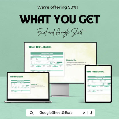 Employee Onboarding Plan Template , HR Onboarding Checklist, New Hire Training Plan, Employee Training Tracker, HR Management Spreadsheet