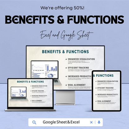 KPI Chart Sheet | Budget Tracking, Net Expenses, Revenue and Profit Margins | Excel & Google Sheet Template | Business Performance Dashboard