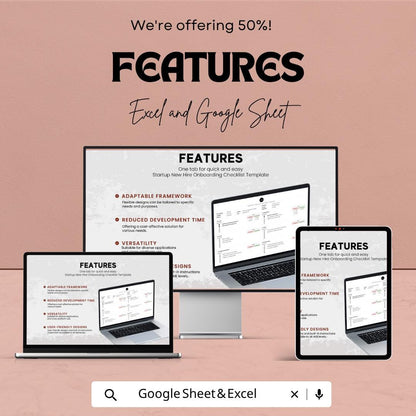 Startup Onboarding Checklist Template | New Hire Checklist Spreadsheet | Employee Onboarding Tracker | HR Onboarding Template |
