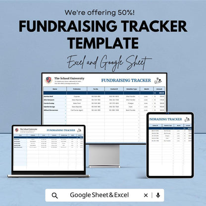 Fundraising Tracker Template | Donation Tracker  | Donor Database Spreadsheet | Nonprofit Fundraiser Planner | Charity Tracker