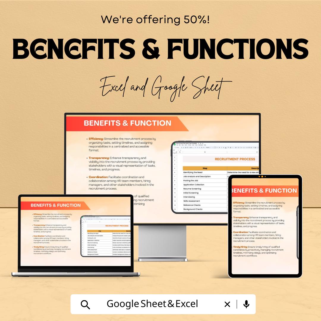 Recruitment Plan Gantt Chart Sheet - Excel and Google Sheets Template for Effective Hiring & Task Management