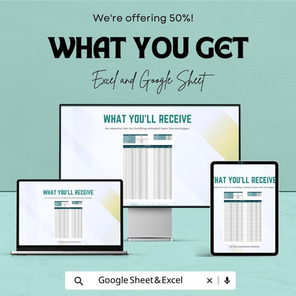 30 Year Amortization Schedule Template | Loan Payment Calculator Sheet | Mortgage Amortization Template | Loan Tracker Sheet