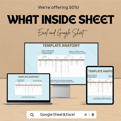 Monthly Budget Worksheet Template | Monthly Budget Worksheet | Excel and Google Sheets Budget Planner | Personal & Business Budget Tool