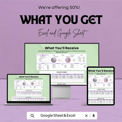 Startup Financial Model Template for Excel and Google Sheets | Budget Planning, Cash Flow, Financial Projection, Business Plan Template |