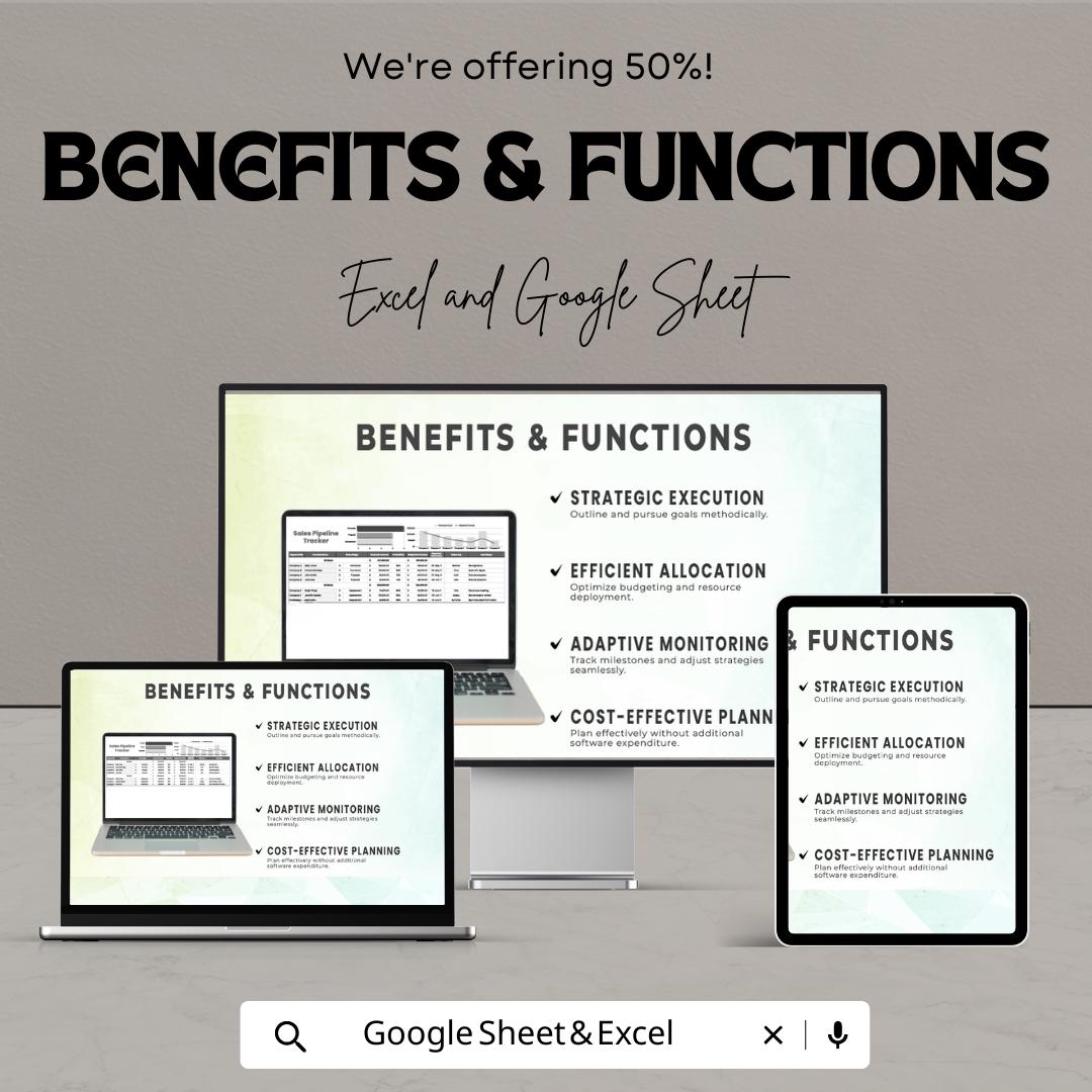 Sales Pipeline Tracker Template, CRM Sales Spreadsheet, Deal Tracking Sheet, Sales Forecast Tracker, Excel and Google Sheets