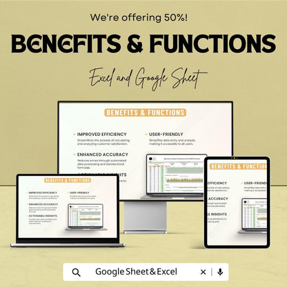 CSAT Calculator Template, Customer Satisfaction Tracker, Operations CSAT Dashboard, Feedback Analysis Sheet