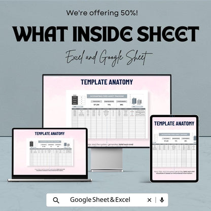Accounting Fixed Asset Tracking Template | Asset Registry and Depreciation Sheet | Asset Management Log | Maintenance & Location Tracker