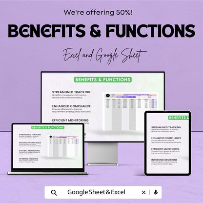 Administration Training Compliance Record Template | Excel & Google Sheets | Training Tracker | Employee Compliance Log