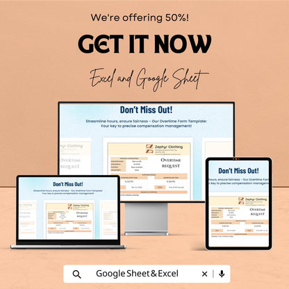 Overtime Request Form - Editable Excel & Google Sheets Template for Employee Overtime Tracking