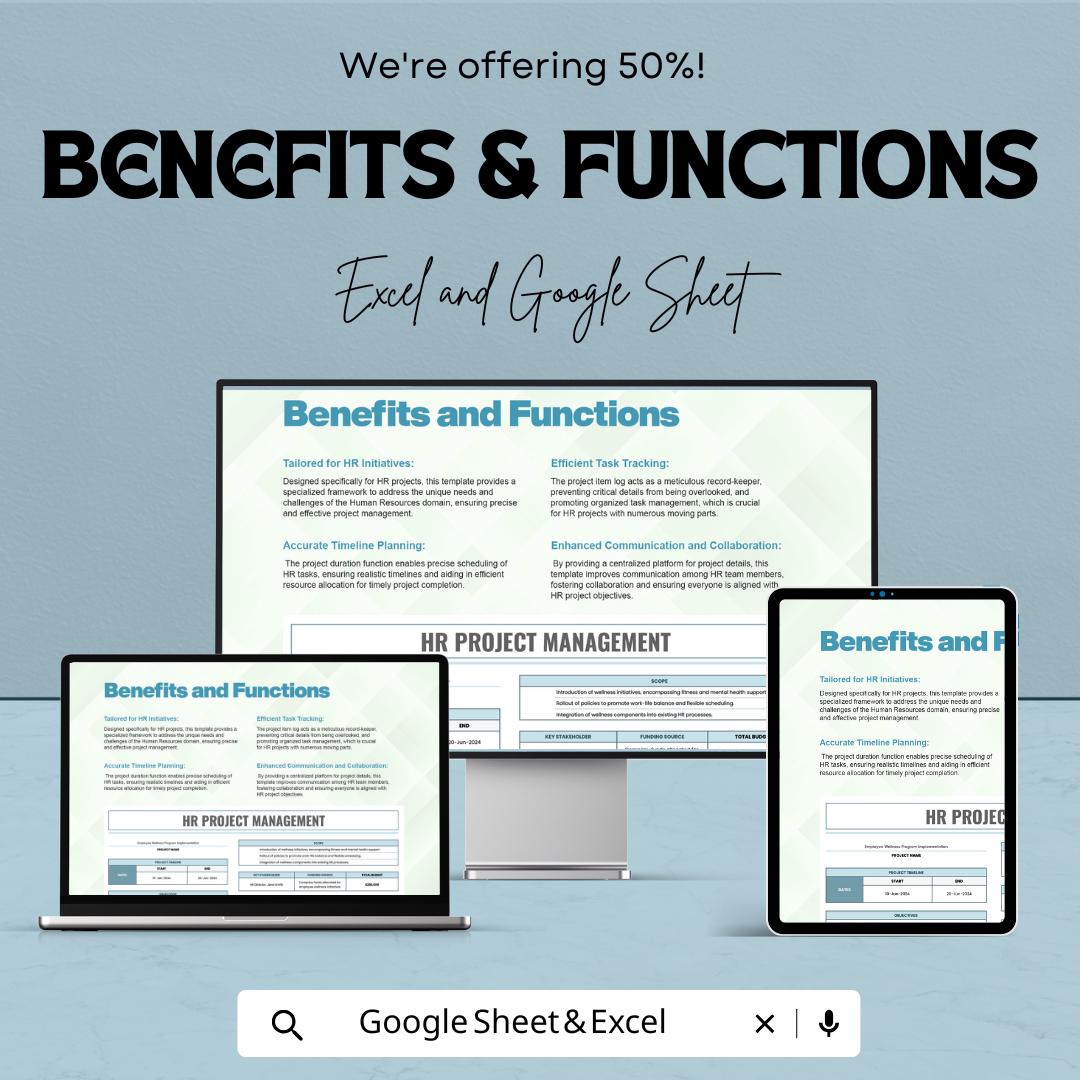 HR Project Management Template | HR Project Planner | Human Resources Project Tracker | HR Workflow Management