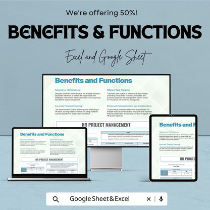 HR Project Management Template | HR Project Planner | Human Resources Project Tracker | HR Workflow Management