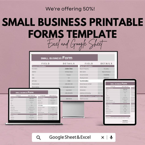 Small Business Printable Forms Template | Business Forms Bundle | Small Business Worksheets | Printable Office Forms