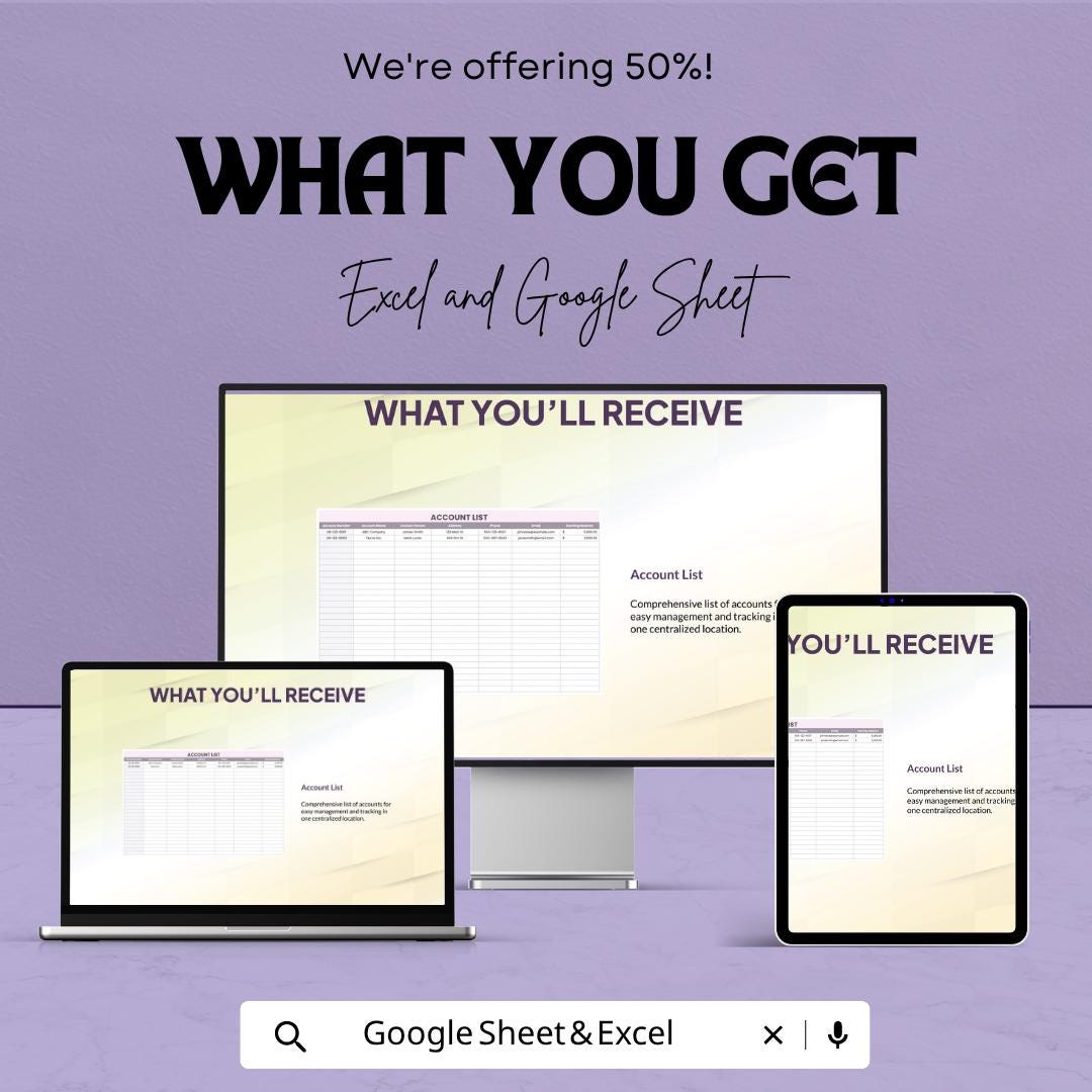 Ledger Workbook Template | Accounting Ledger Spreadsheet | Bookkeeping Tracker Template | Excel & Google Sheets |
