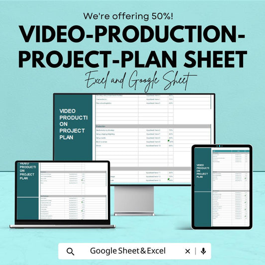 Video Production Project Plan Template | Google Sheet & Excel | Filmmaking Timeline Planner | Pre to Post Production Tracker