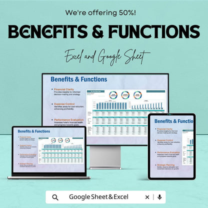 Hotel Profit and Loss Sheet | Excel and Google Sheets Template | Revenue & Expense Tracker | Financial Performance Analysis |