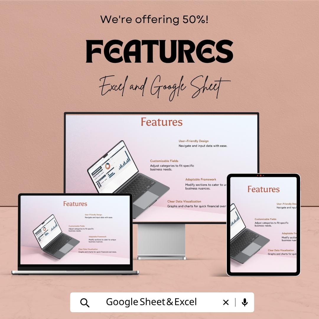 Performance Dashboard Template | KPI Dashboard Spreadsheet | Business Performance Tracker | Data Analysis Dashboard