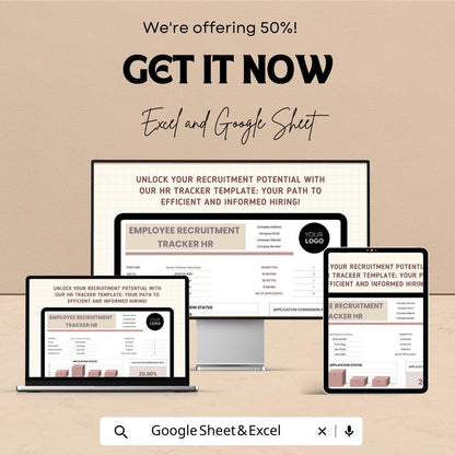 Employee Recruitment Tracker HR Template | Hiring Pipeline Tracker | Applicant Tracking Spreadsheet | Excel & Google Sheets