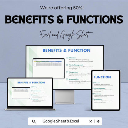 IT Ticket Tracker Template | Help Desk Ticket System Spreadsheet | IT Support Tracker | Issue Tracking Template