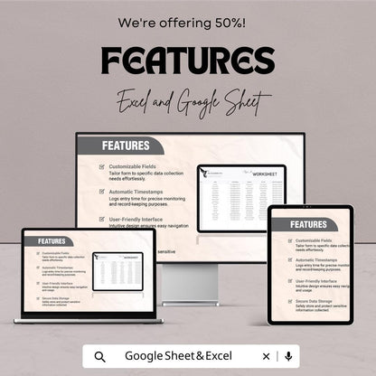 Sign In Worksheet Template | Employee Attendance Tracker | Event Sign In Sheet | Business Registration Form | Printable Log Sheet