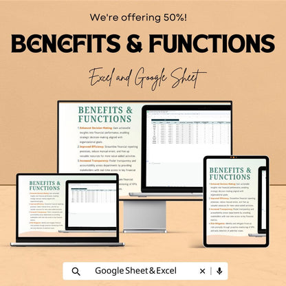 Financial Key Performance Indicators (KPI) Tracker Sheet | Excel & Google Sheets Template | Track Business Performance  |