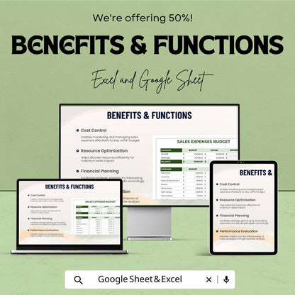 Sales Expense Budget Template | Sales Cost Management Tool | Budget Planning and Analysis Spreadsheet