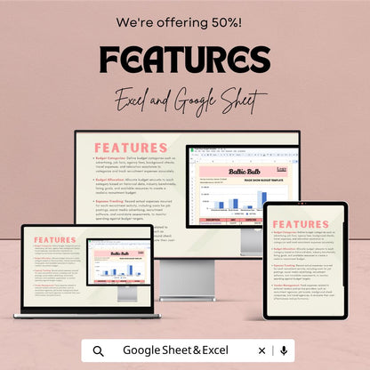 Trade Show Budget Template | Event Budget Spreadsheet | Exhibition Budget Planner | Marketing Budget Sheet