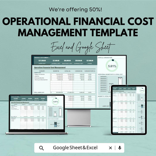 Operational Financial Cost Management Template | Business Cost Analysis Sheet | Expense Control Dashboard | Operational Budgeting Template