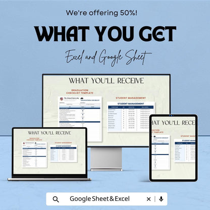 Graduation Checklist Template - Excel & Google Sheets, Plan Your Graduation, Track Tasks, Milestones, Progress, Instant Download