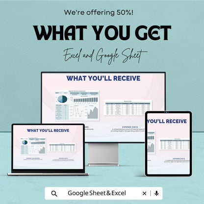 Expense Dashboard Template for Excel and Google Sheets | Monthly Budget & Expense Tracker | Business Finance Spreadsheet