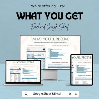 Financial Budget for Startup Business Template | Startup Budget Spreadsheet | Business Financial Planner | Excel & Google Sheets |
