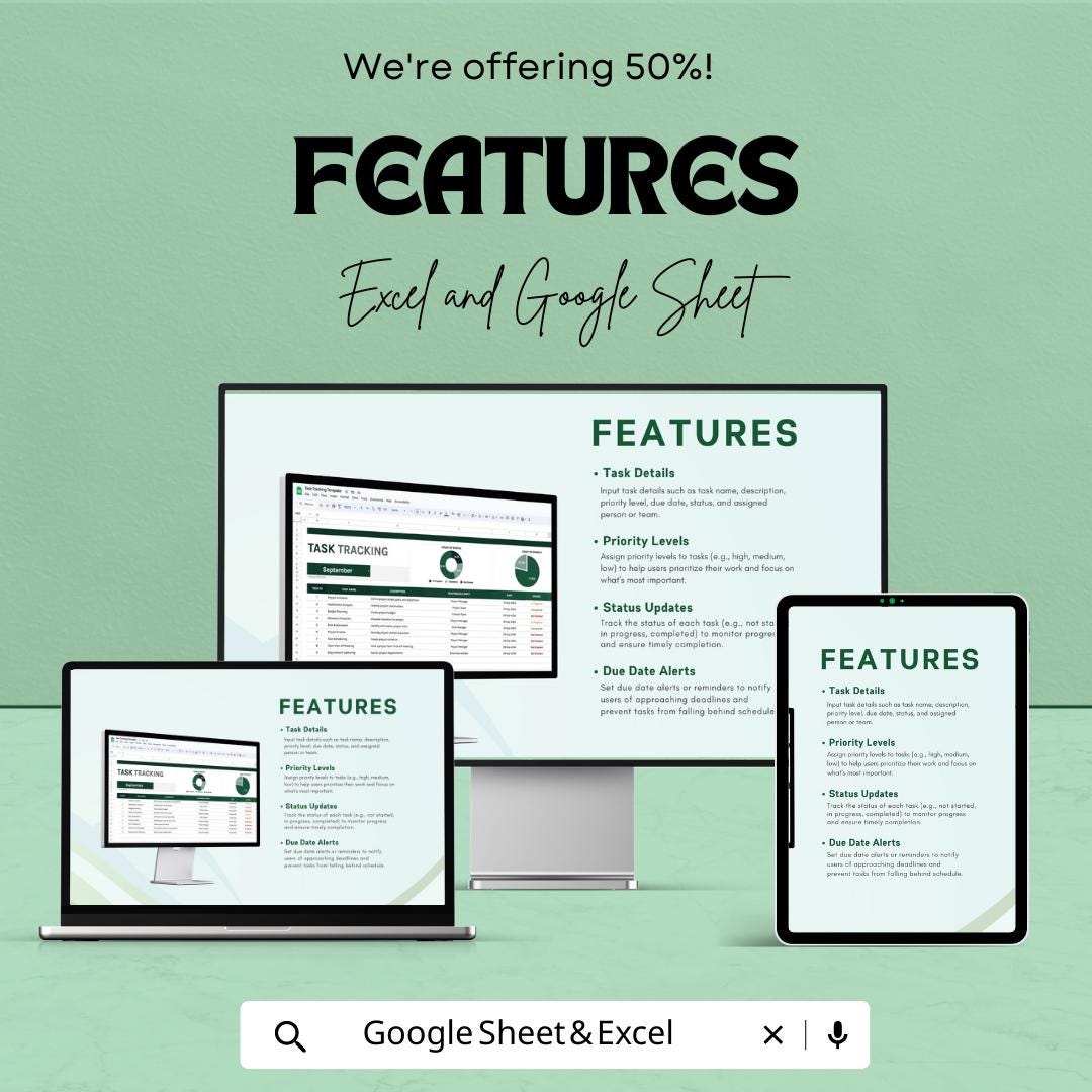 Task Tracking Template, Project Task Manager, To-Do List Spreadsheet, Team Task Organizer, Excel & Google Sheets Planner, Workflow Tracker