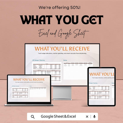 HR Budget Planning Template | Excel & Google Sheets | 50% Off | Workforce Budget Tracker