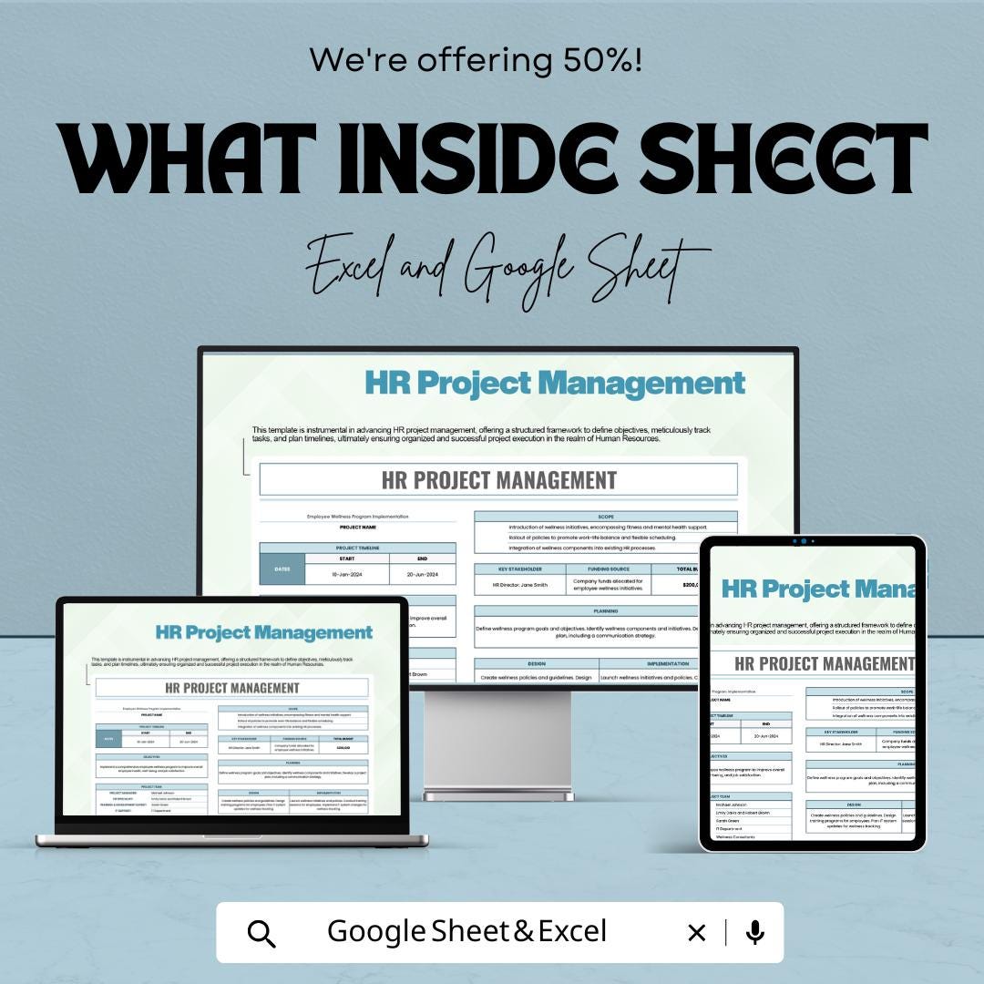 HR Project Management Template | HR Project Planner | Human Resources Project Tracker | HR Workflow Management