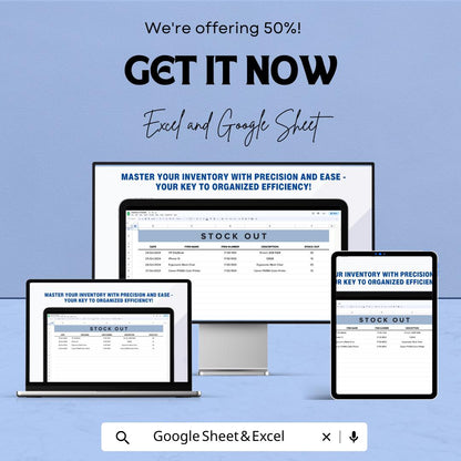 Inventory Template | Stock Tracker | Product Management Spreadsheet | Small Business Inventory Log | Stock Control Sheet