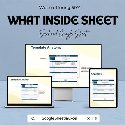 Project Module Tracker Template Excel and Google Sheets | Project Management Spreadsheet | Task & Progress Tracking Dashboard