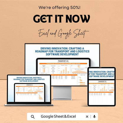 Transport & Logistics Software Development Budget Tracker | IT Project Cost Template | Excel and Google Sheets