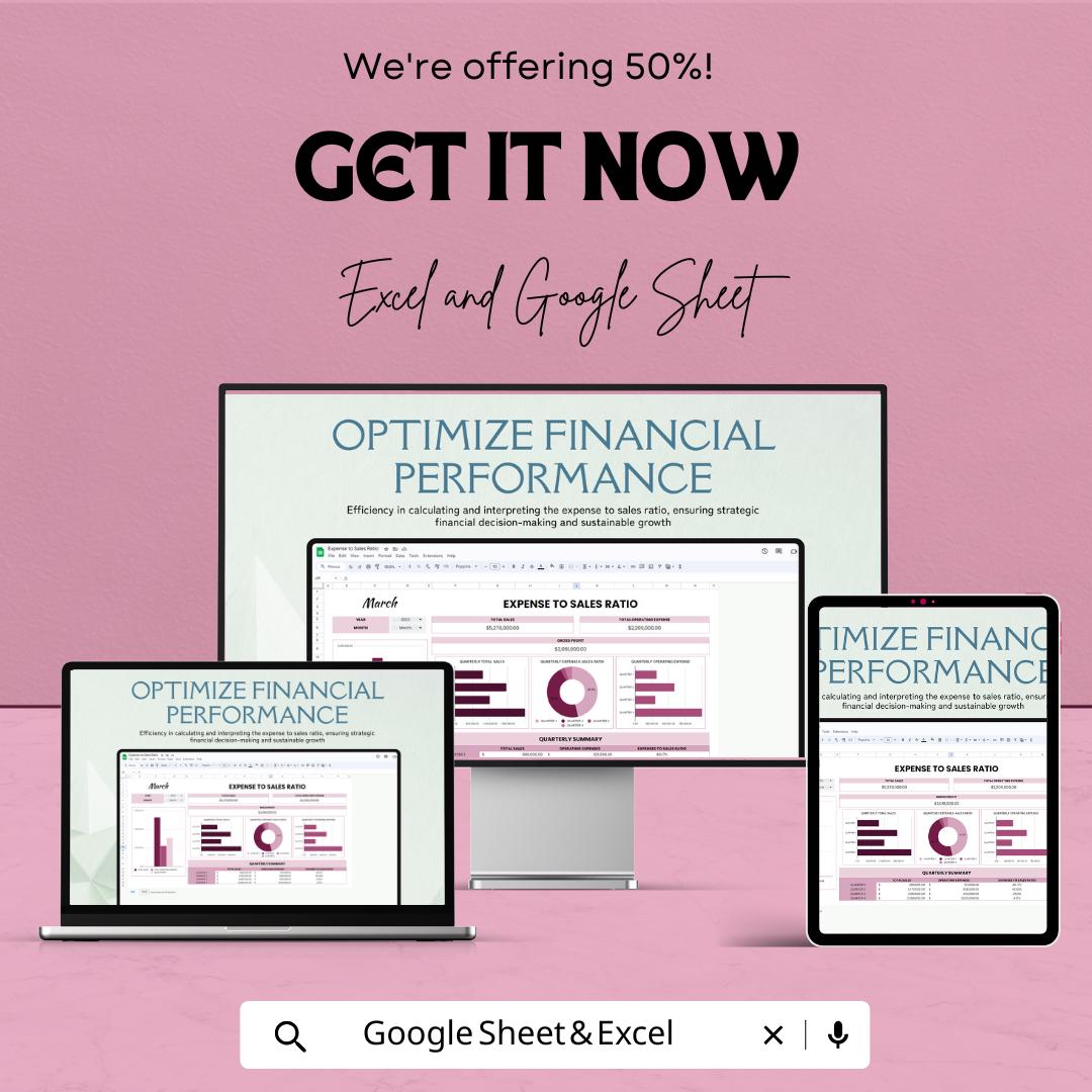 Expense to Sales Ratio Sheet - Excel & Google Sheet Template for Financial Analysis and Profit Optimization