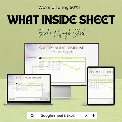 Safety Audit Timeline Template | Audit Schedule Tracker Spreadsheet | Compliance Planning Template | Inspection Timeline Planner