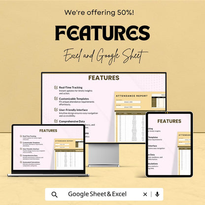 Daily Attendance Report Template | Employee Attendance Tracker | Staff Attendance Sheet | HR Template