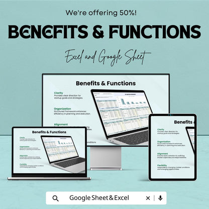 Startup Budget Sheet Template - Excel and Google Sheets for Financial Planning & Tracking