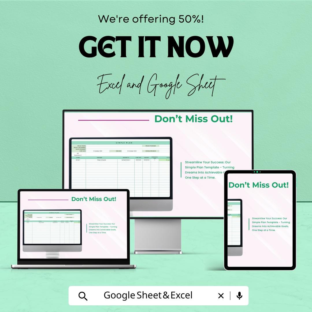 Simple Plan Sheet | Project Planning Template in Excel & Google Sheets