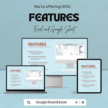 Estimate Sheet Template Excel | Cost Estimate Spreadsheet | Project Budget Planner | Contractor Estimate Template | Google Sheets Estimate