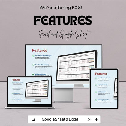 Finance Portfolio Rebalancing Tool Template | Investment Rebalancing Spreadsheet | Asset Allocation Tracker | Excel & Google Sheets