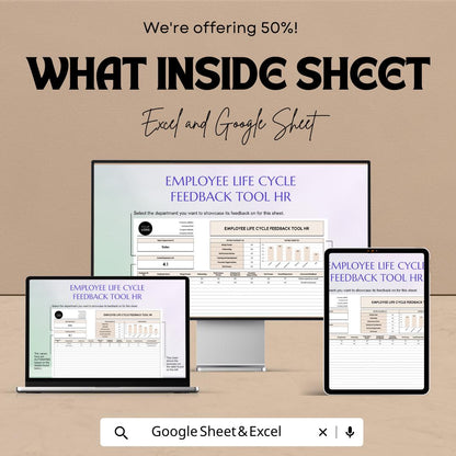 Employee Life Cycle Feedback Tool HR | Employee Experience Tracker | HR Feedback System | Excel & Google Sheets