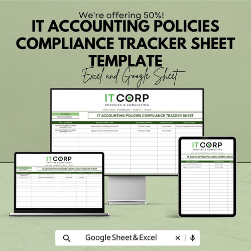 IT Accounting Policies Compliance Tracker Template | Compliance Audit Tracker | Accounting Policy Tracker | Internal Control Checklist