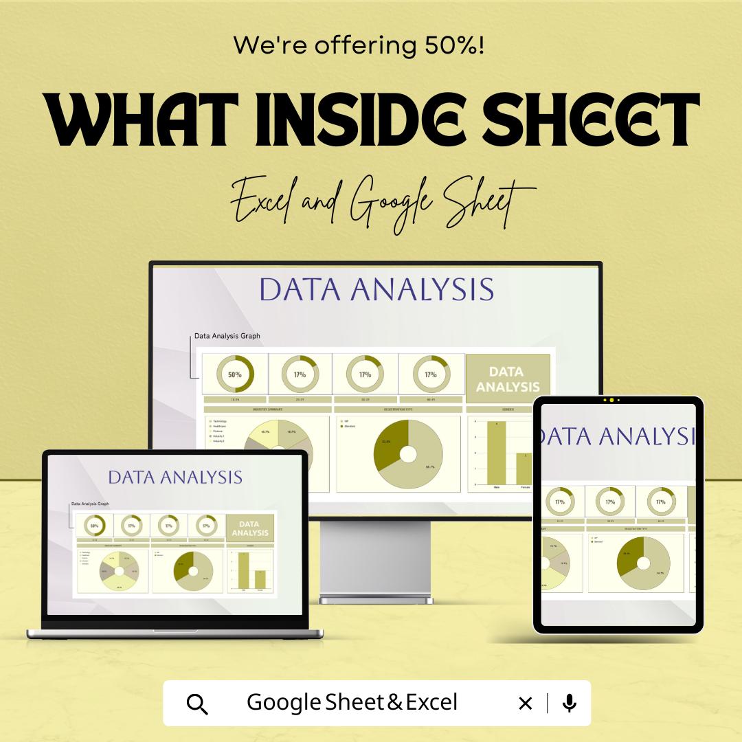 Marketing Attendee Demographics Analysis Sheet | Data Analysis Template | Event Marketing Insights | Attendee Demographics Report
