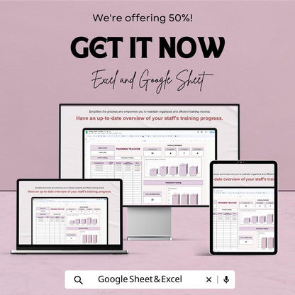 Training Tracker Template Excel & Google Sheets | Employee Training Log | Staff Progress Dashboard | Training Management Spreadsheet