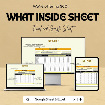 Construction Labor Worksheet Template | Construction Timesheet Spreadsheet | Contractor Payroll Tracker | Excel & Google Sheets |