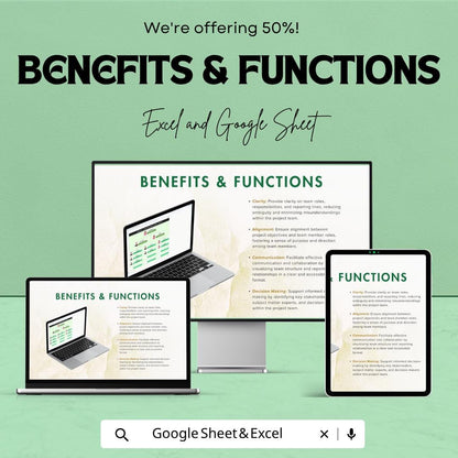 Project Team Organizational Chart Template | Org Chart Spreadsheet | Team Structure Diagram | Project Management Template |